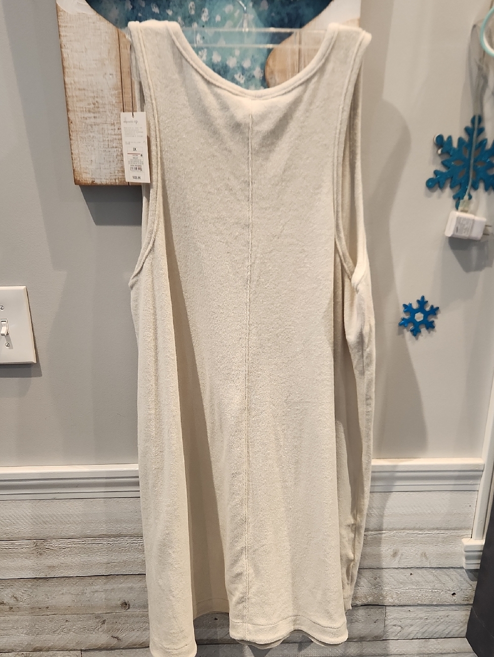 NWT A New Day Cream Scoop Neck Terry Like Mini Swim Coverup Sz 2X - Picture 7 of 7